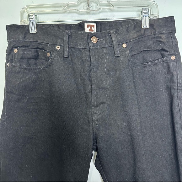 Tellason Japanese Black Selvedge Denim Blubaugh Mid Rise Slim Straight Jeans 33 - Picture 5 of 15